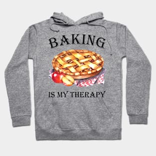 Baking Is My Therapy Apple Pie (Black) Hoodie